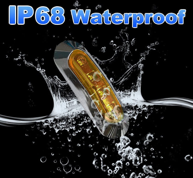 3.8" 6pcs Yellow Boat Marine Lights Waterproof, LED Interior Navigation Cockpit Transom Decoration and Deck Light for Kayak Yacht Pontoon