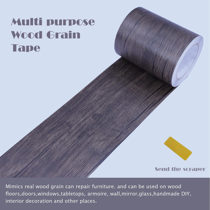 Wood Grain Removable PVC Waterproof Border Wall Decor Removable Self Adhesive Door Frame Window Mirror Bathroom Tiles Sticker Grain Trim Carbonized Oak 3.93 inch x 393 inch