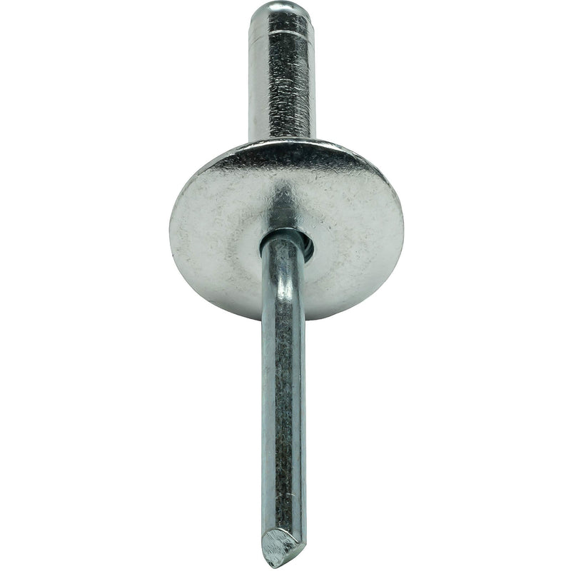 Large Flange Pop Rivets 3/16" x 1/2" Aluminum Body Steel Mandrel Large Dome Head 6-8 Gap .376" - .500" Quantity 50 by Fastenere 3/16" x 1/2" (6-8) (50 Pack)