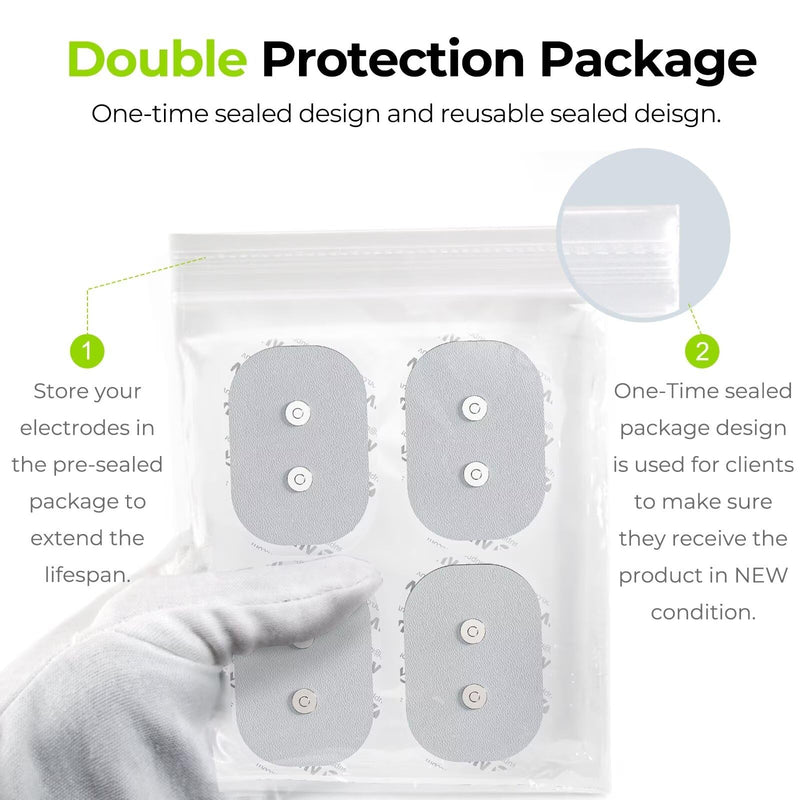 AUVON Official Wireless TENS Unit Electrode Pads Only Compatible with AUVON Wireless TENS Device TX6224, 12-Pack Reusable TENS Unit Replacement Pads in 2 Sizes, Premium Stickiness & Skin Friendly