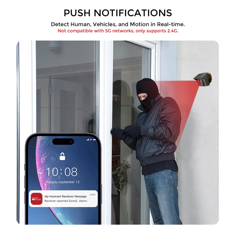 eMACROS Pro 3 Driveway Alarm with Phone App,1/2 Mile Long Range Solar Wireless Driveway Alarm,Outdoor Driveway Alarms Wireless Outside Weatherproof Motion Sensor & Detector（Only Sensor） 1sensor