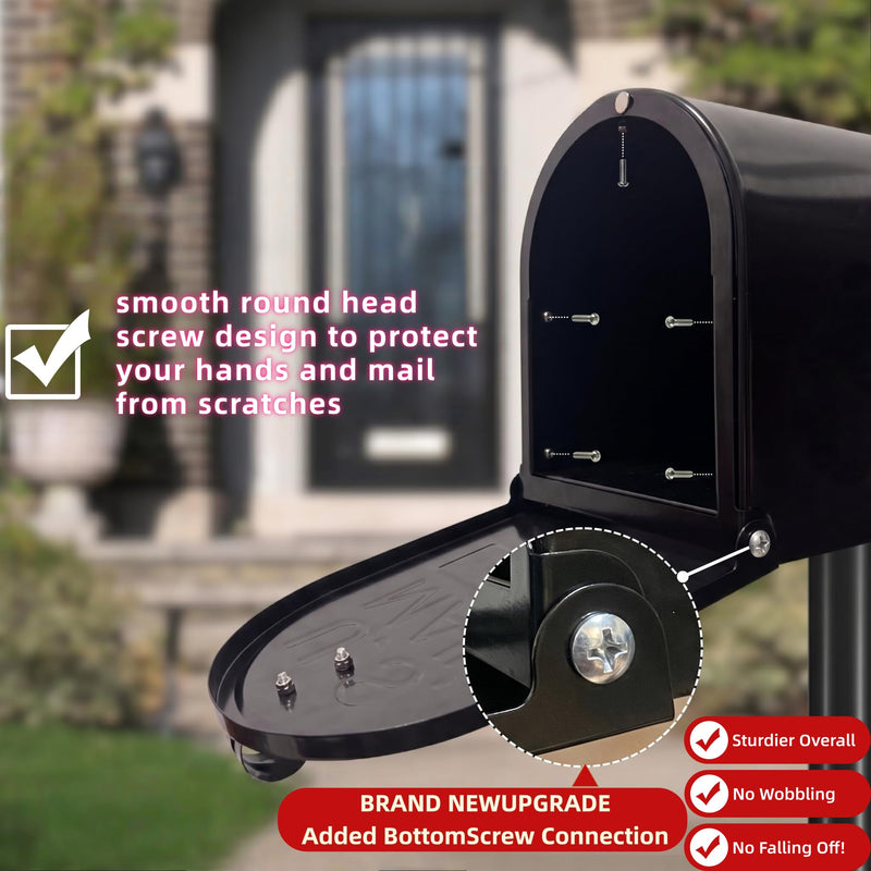 Mailbox Door Replacement Kit, 6-1/4" Screw-in Steel, Black | For brick, stone & masonry mailboxes; includes 3 reflective number sets; measure opening before buying