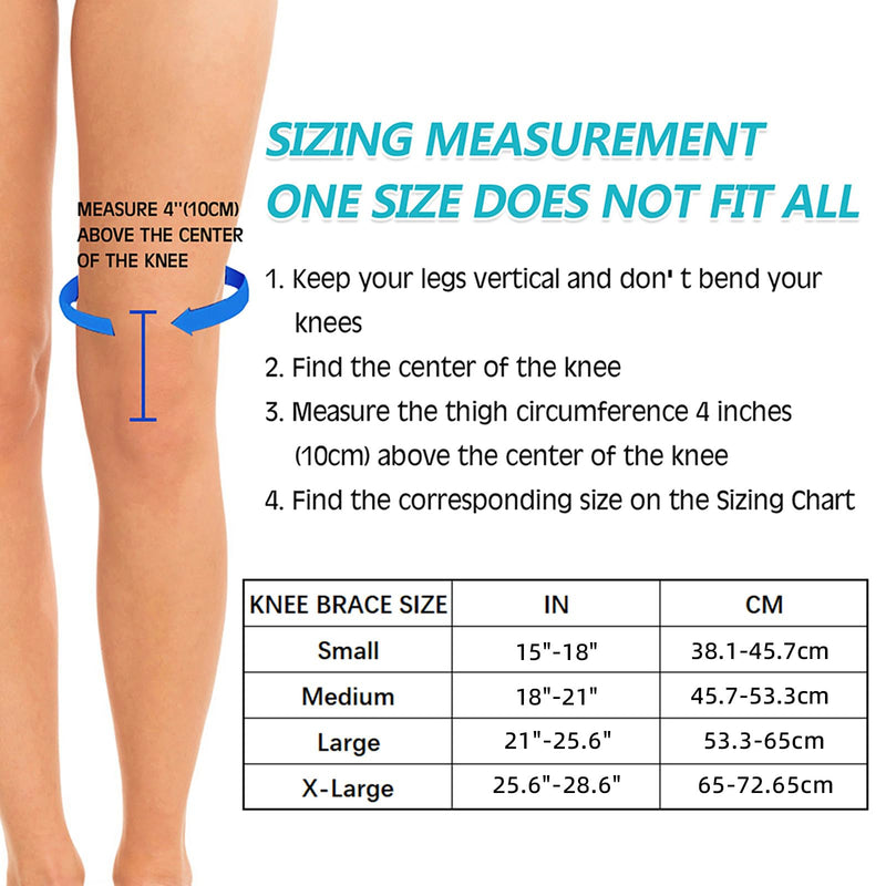 DOUFURT Knee Brace for Women & Men Meniscus Tear, Plus Size Knee Braces for Knee Pain Relief, Arthritis, Compression Knee Support Side Stabilizers Large (Pack of 1) Blue & Black