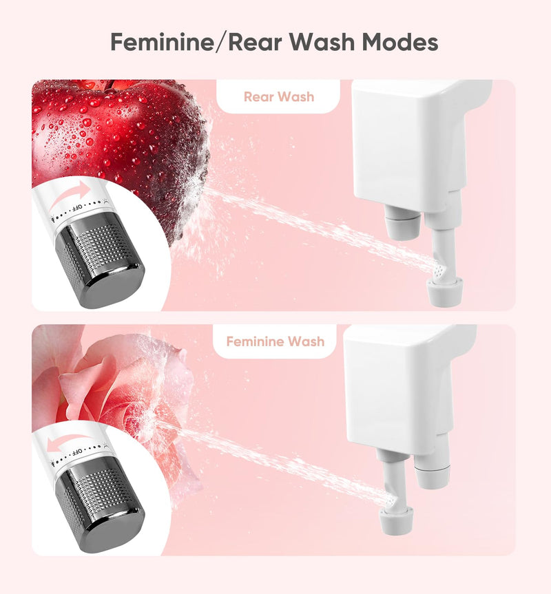 Ultra-Slim Bidet Attachment, Posterior&Feminine Wash-(Retractable Dual Nozzles), Non-Electric Bidet Attachment for Toilet Seat, Adjustable Fresh Cold Water Pressure, Stainless Steel Inlet (DarkGray) DarkGray
