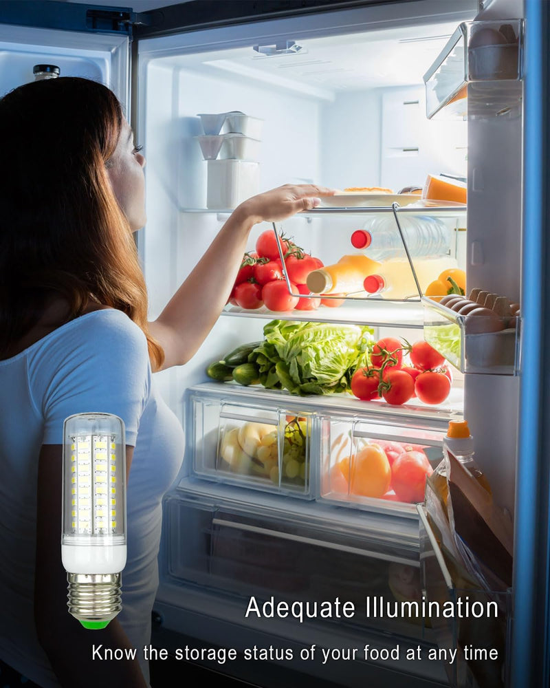Refrigerator LED Waterproof Lamp Light Bulb Fit for Sub Zero E26, 40W Glass Lamp Bulb Daylight White Bulb Freezer Refrigerator Replace 7006999, 4 Pack