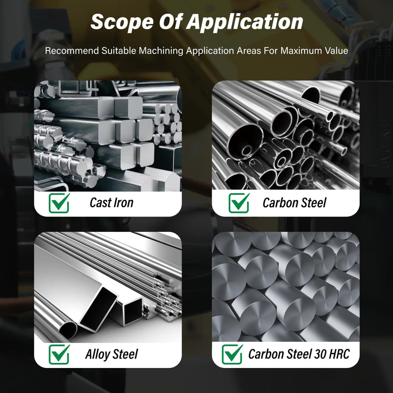 3/8" Carbide Chamfer End Mill 90 Degree - V Groove, 4 Flutes TISIN Coating Mill Bits Sets for Alloy Steels, Hardened Steels 1 3/8" 90°