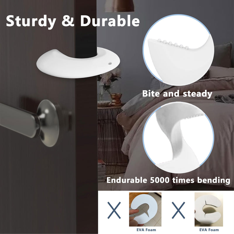 Door Pinch Guard and Door Slam Stopper, Durable Silicone Door Finger Pinch Guard, Prevents Slamming on Heavy Doors, Non-Toxic & Pet Friendly, White, 2 Packs White 2 Packs basic