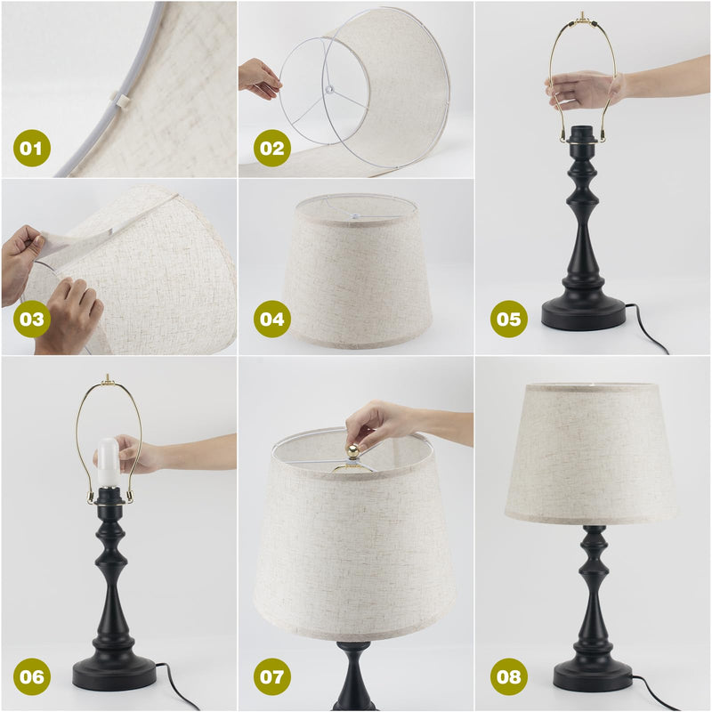 Lamp Harp, Detachable Lamp Shade Harp Holder, Used for Floor Lamps and Table Lamps, Wall Lamps, Etc, 2sets of Heavy-Duty Lampshade Holders, Chandelier, Gold (6 Inch) 6 Inch