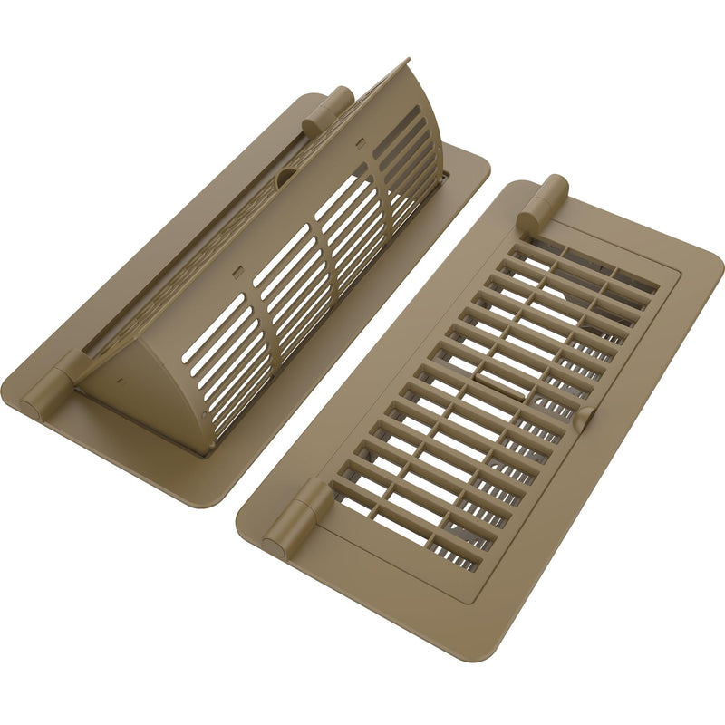 Floor Vent Cover 2 Pack, Heat Air Vent Deflectors for Home Floor 4 '' x 10 '', Adjustable Pop Up Floor Vent Register Use for Home, Office, Brown Brown 4X10''