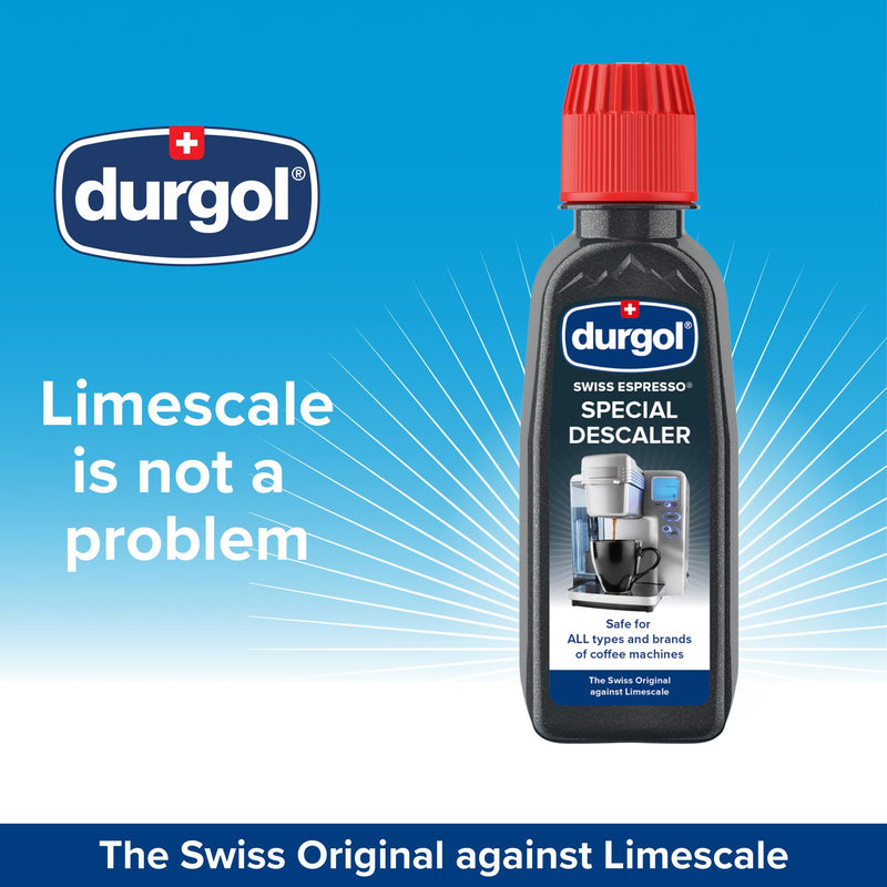 Durgol Swiss Espresso, Descaler and Decalcifier for All Brands of Espresso Machines and Coffee Makers, 4.2 Fluid Ounces (Pack of 4) 4.2 Fl Oz (Pack of 4)