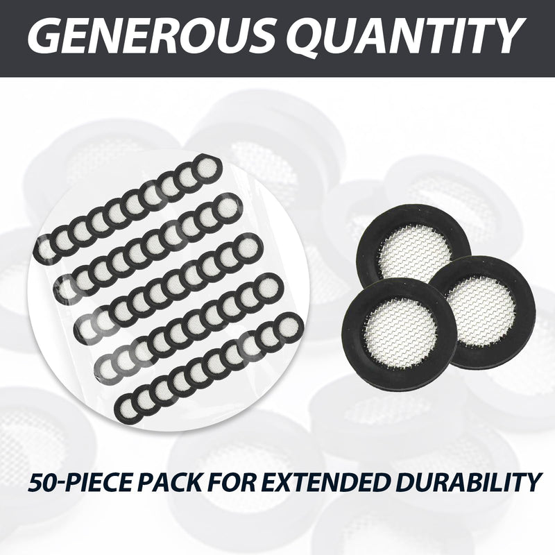 NIIIYTYB Shower Head Gasket with Wire Mesh Middle 50 Pack Rubber Washer for Showerhead Door Water Hose Prevent Leakage 3/4 40 Mesh O-Ring Gasket with Screen Sink Rubber Flow Restrictor