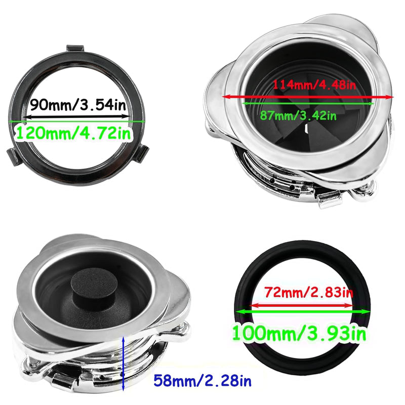 Garbage Disposal Flange Kit and Stopper for InSinkErator,3 Bolt Mount Stainless Steel Kitchen Sink Flange Parts with Stopper Compatible with InSinkErator Models Garbage Disposal(114mm) 114mm