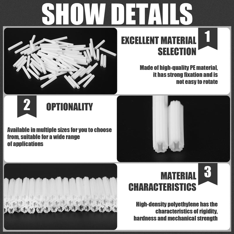 200 Pcs Expanding Plastic Screw Anchors 3/16" Hole White Plastic Anchors for Concrete Masonry Tile Cement Bolt Expansion Tube for #4,5,6 Screws, Fix to Wall Drywall or Other (1-1/2") 1-1/2"