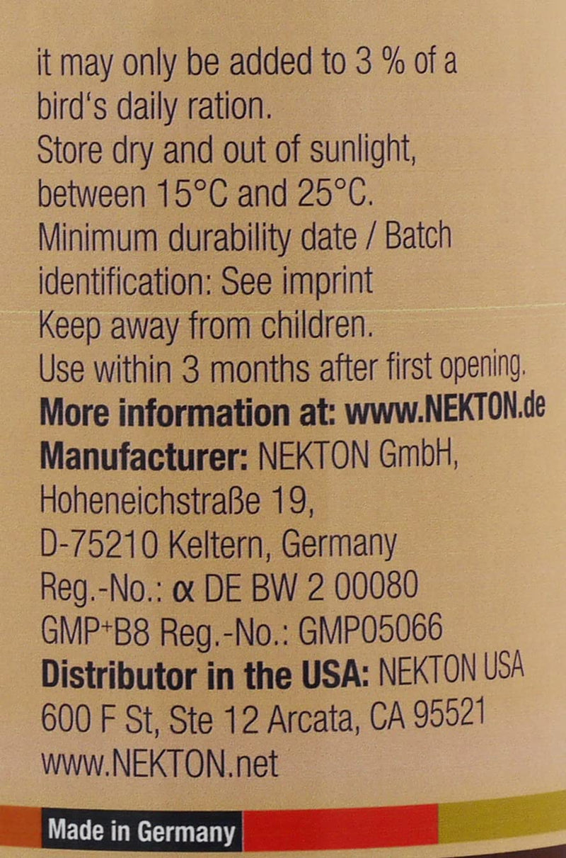Nekton-Orange to Enhance Orange Color in Birds 140g / 5oz 140gm / 5oz - PawsPlanet Australia