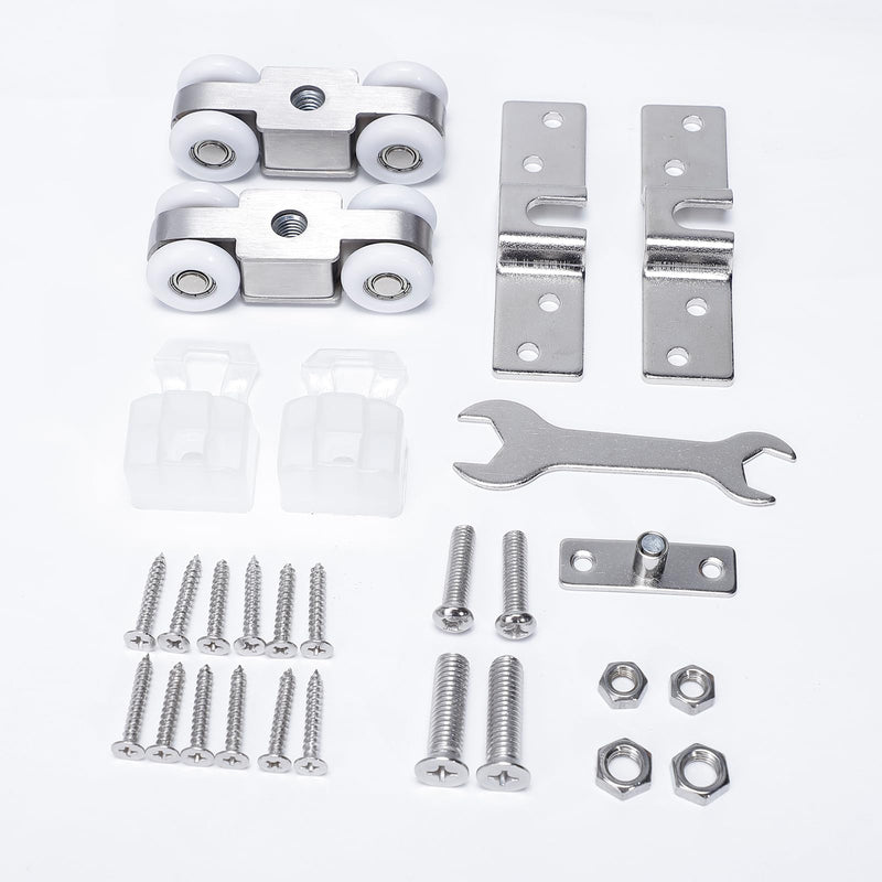 2pcs 4-Wheel Stainless Stee Hanging Wheel Suitable fo Sliding Doors in Halls and Kitchen cabinets wadrobe Sliding Door