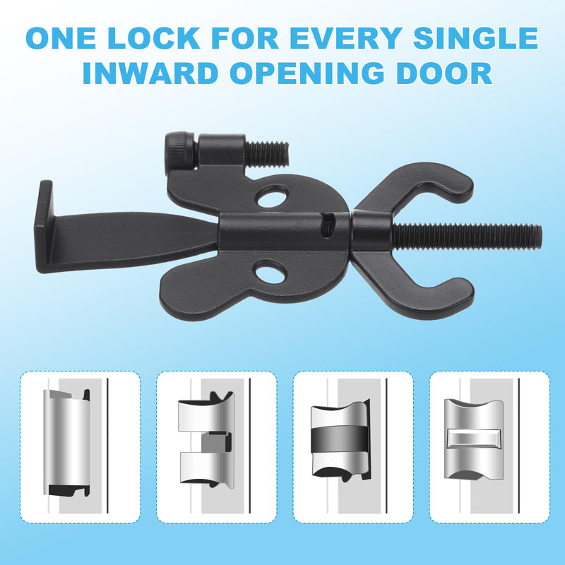 PATIKIL Portable Security Door Lock, 3 Pack Adjustable Butterfly Hotel Door Lock Devices with Storage Bag for Enhanced Safety for Traveling Hotel Home Apartment, Black