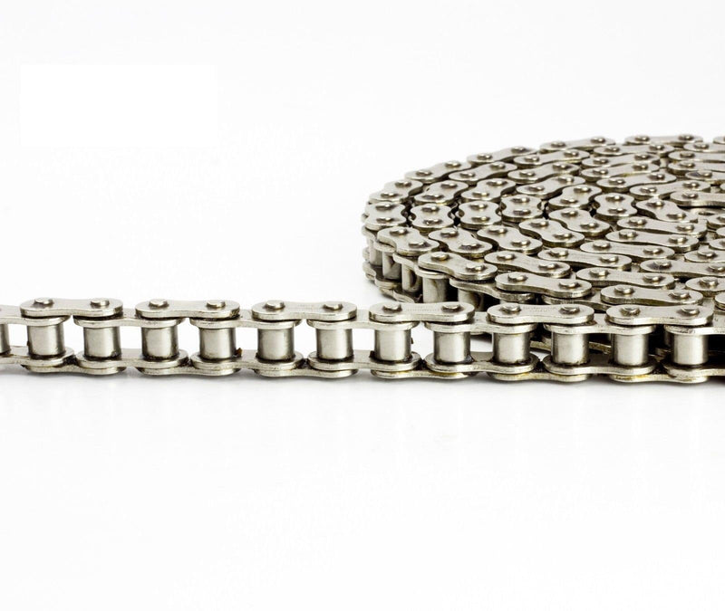 Jeremywell 41NP Nickel Plated Roller Chain 3 Feet with 1 Connecting Link, Heat Treated, Corrosion Resistant, Eliminates Stress Cracking, unwanted wear, and Easy Corrosion 1 Master Link