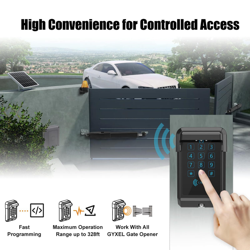 TKM-03 Wireless Touch Panel Gate Keypad with Outdoor Keypad Cover Digital Code Entry Access Control for GYXEL & JUJIANG Automatic Swing Gate Opener Operator Accessories