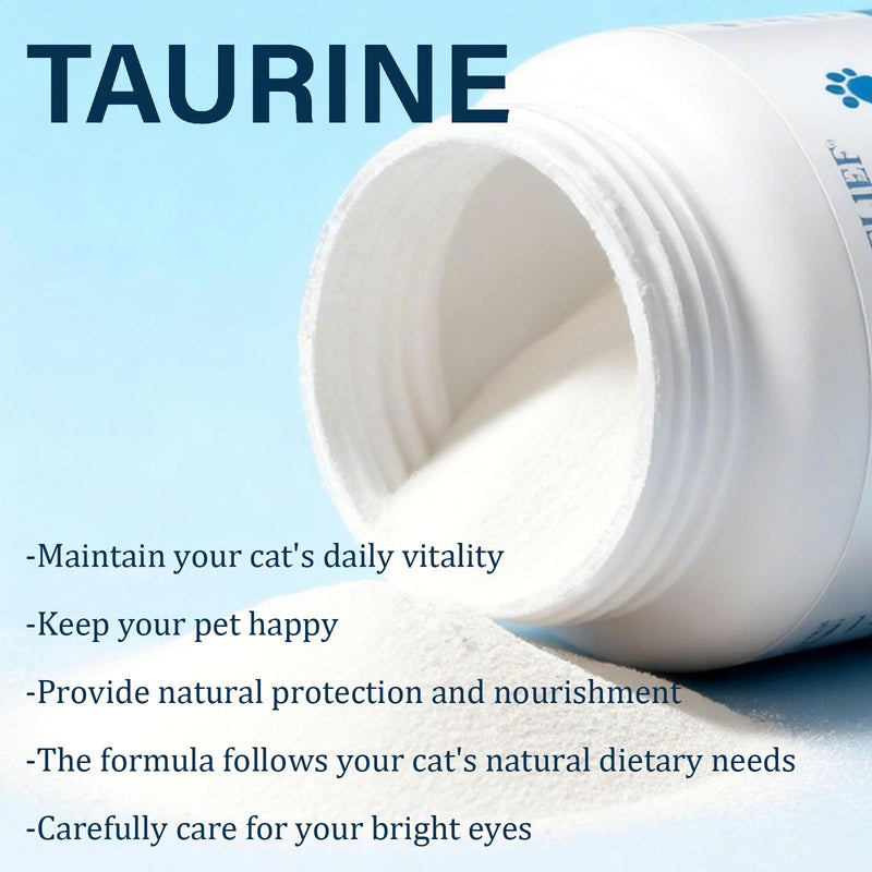 Taurine Powder for Cats, Amino Acid Supplement for Heart, Vision & Daily Wellness, 200 Grams (1pcs) (1) 1