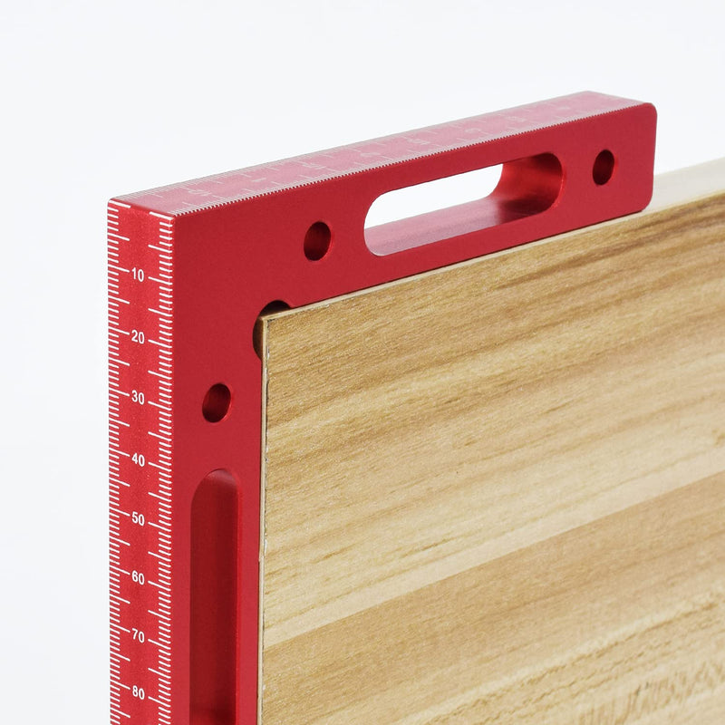 Mocoum Aluminium Alloy 90 Degree Positioning Squares 4.7" x 4.7"(12x12cm) Right Angle Clamps Woodworking Carpenter Tool Corner Clamping Square for Picture Frame Box Cabinets Drawers Red, 2pcs