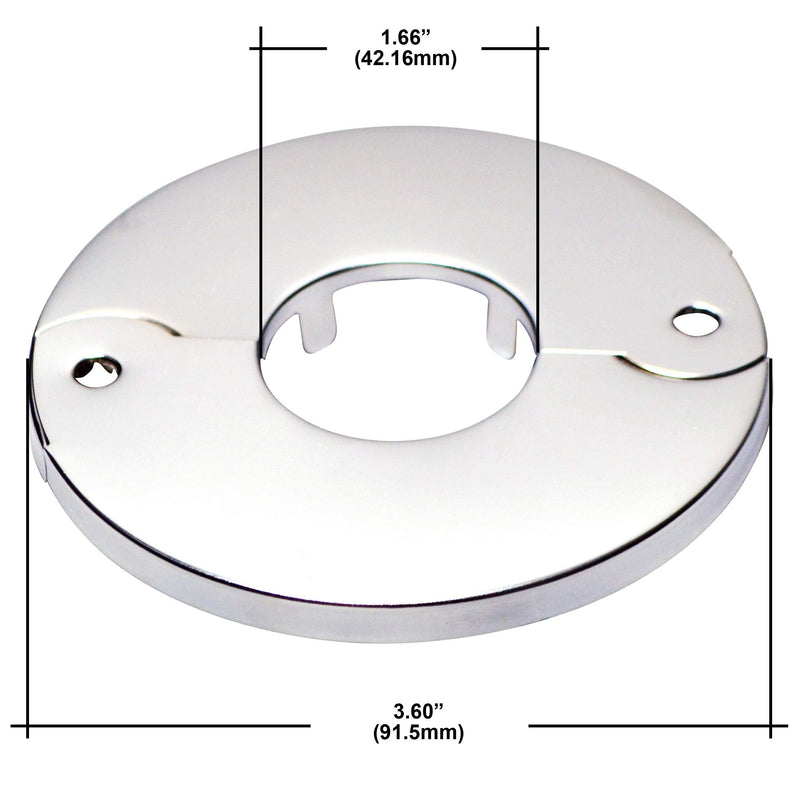 Floor and Ceiling Plate Split Flange, Fits 1-1/4 Inch IPS Galvanized Pipe or 1-1/2 Inch Copper Pipe, Chrome Finish (Pack of 6)
