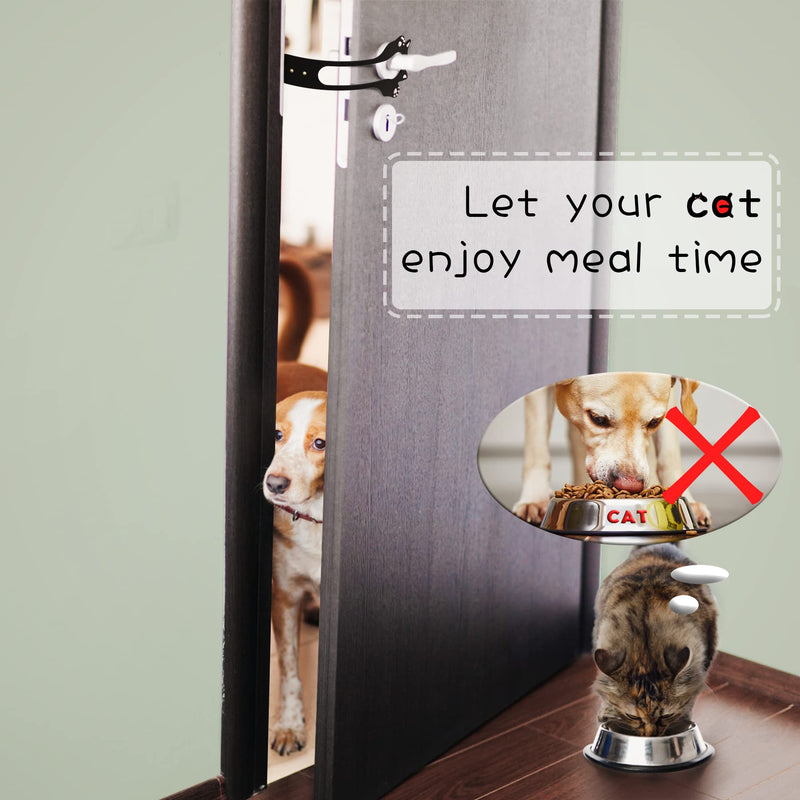 Cat Door Latch Holder,【8 Adjustable Sizes】 Stronger Flex Cat Door Stopper, Keep Door Open 1.5" to 8", Let's Cats in and Keeps Dogs Out of Litter & Food, No Tool Required & No Wall Damage 2*black
