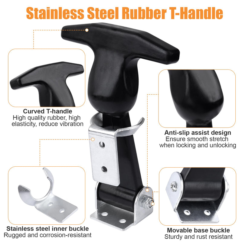 Rubber Bonnet Latch Flexible,T-Handle hasp Rubber Flexible with Brackets for Tool Box Vehicle Engine Bonnet Latch Rubber Hood Latch - NewNest Australia