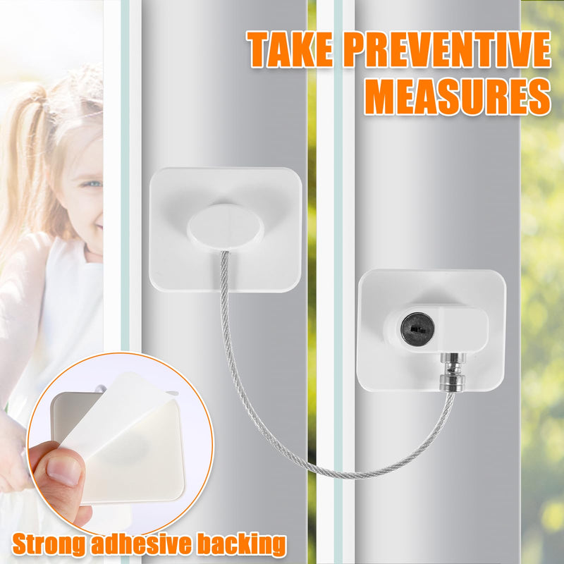 12 Pack Refrigerator Lock with Key, Adhesive Fridge Lock Combination, Freezer Locks and Child Safety Cabinet Door Locks, Window, Adult File Drawer, Closet, Kitchen Appliance, Furniture (White) 12 pack