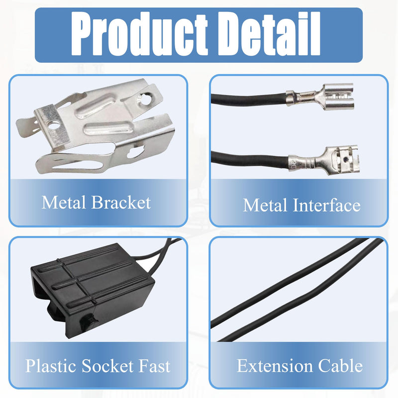 WB2X8228 2 Pack Element Receptacle and Wire Kit Fits GE Electric Hotpoint Ranges and Cooktops Replaces 250535, PS242972, AP2013499