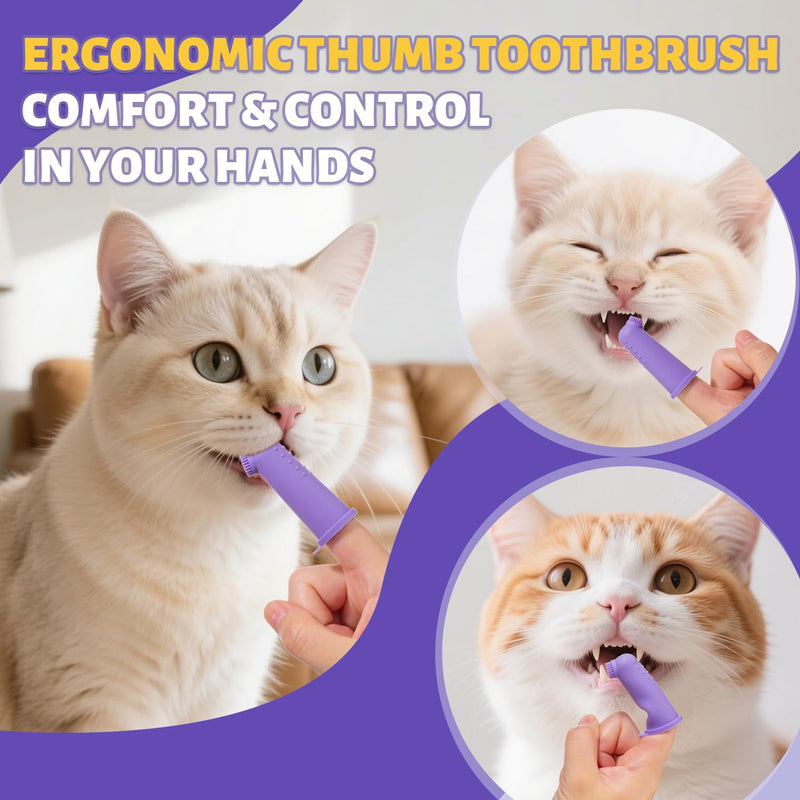 Natural Coconut Oil Dog & Cat Toothpaste for Fresh Breath 3.52oz + Cat Toothbrush and Toothpaste Kit