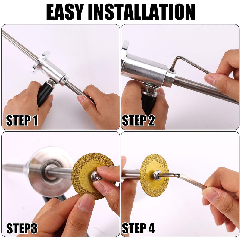 Inside Pipe Cutter, Stainless Steel Plumbing Internal Plastic Hose Cutting Tool with Grit Cutting Wheel & Handle 7" Adjustable Cut Depth Fit for 1.5-8" PVC Pipes