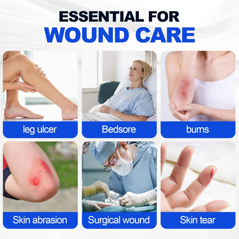 Silicone Foam Dressing with Gentle Adhesive Border 3"x 3" (Pack of 10)，High Absorbency Waterproof Silicone Wound Bandage for Large Foam Bandages for Pressure Sores Leg Ulcer，HSA FSA Eligible 3"x3" 10PCS - NewNest Australia