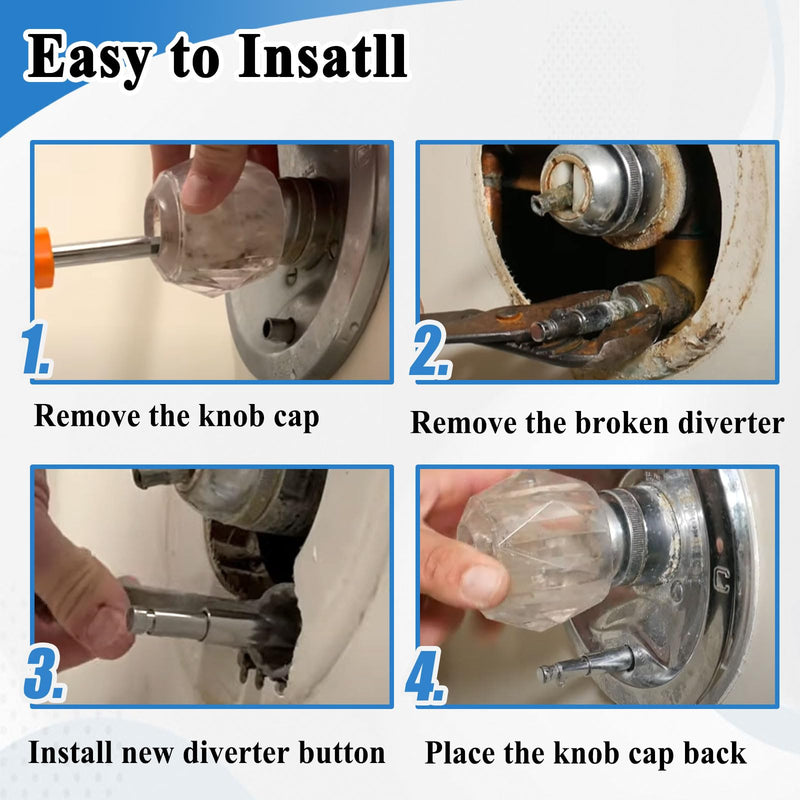 RP5649 Stainless Steel Push Button Diverter, Compatible with Tub and Shower Faucets, Replacement Bathtub Valves Assembly - NewNest Australia
