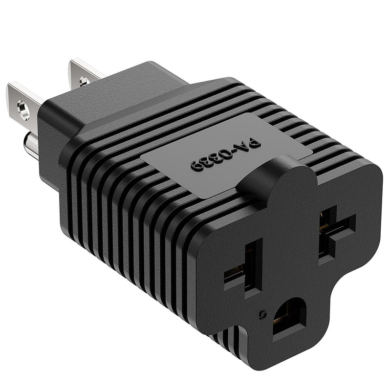 [4-in-1] 15 Amp Household AC Plug to 20 Amp T Blade Adapter,5-15P to 5-20R,5-15P to 6-15R,5-15P to 6-20R, 4 in 1 AC Power Adapter,15A 125V to 20A 250V Adapter 1 Count (Pack of 1)
