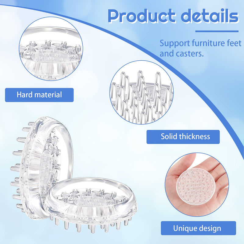 Jetec 16 Pieces Carpet Protectors Spiked Caster Cups Round Furniture Caster Cups Spiked Carpet for Furniture Legs, Sofas, Tables, Chairs