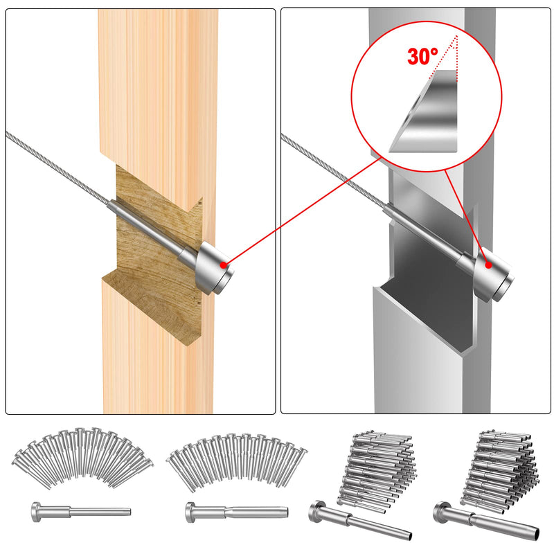 BLIKA 20 Pack 5/16" ID Angle Washers for Cable Railing Posts, Stainless Steel 30 Degree Angle Beveled Washer for 1/8", 3/16" Invisible Cable Railing Hardware, Cable Railing Angled Washer 5/16 inch