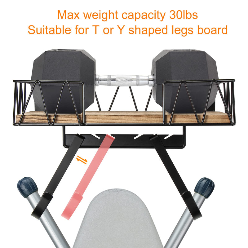 TJ.MOREE Ironing Board Holder Wall Mount - Laundry Room Iron and Ironing Board Hanger Laundry Room Decor Organization and Storage (T&V Shaped) Carbonized Black