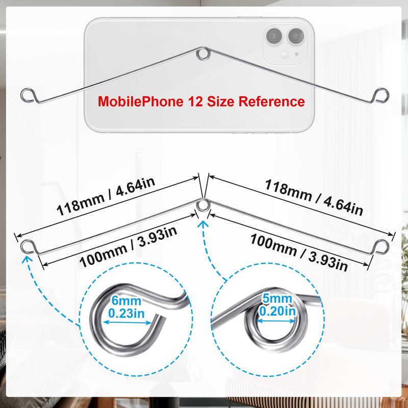 OIIKI 10Pcs Recessed Lighting Springs Clips Recessed Lighting, Torsion Spring Clips Metal, Recessed Light Covers Trims for Recessed Lighting Accessories 10pcs Silver