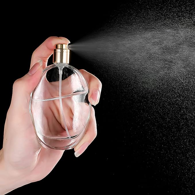 LALAFINA Perfume Bottle, Glass Bottle, Perfume Bottle, Refill, Pump Type Perfume Bottle, For Travel, Business Trips, Perfume Container, Portable Perfume Bottle, Oval Perfume Bottle, Transparent - NewNest Australia