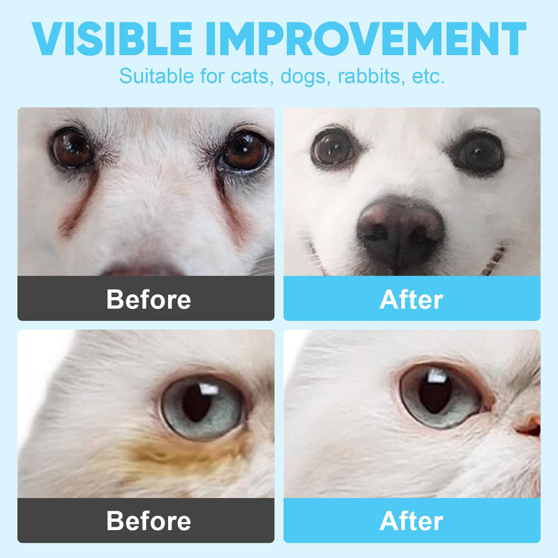 Dog Eye Wipes, Pet Eye Wipes for Dogs & Cats Tear Stain Remover Wipes, Hypoallergenic Soothing Cleansing Pet Wipes (200pcs x2) - PawsPlanet Australia