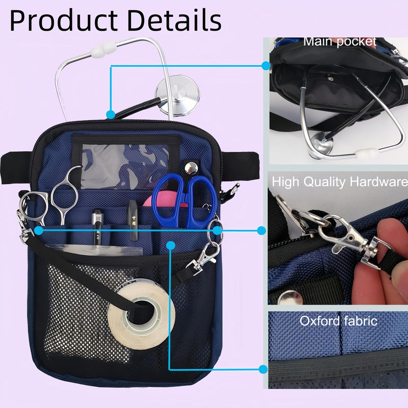 Yodilala Nurse Fanny Pack,Nurse Essentials,Clinical Nursing Bag, Utility Belt Bag for Stethoscopes Holder,Bandage Scissors and Other Medical Supplies（Black） Black