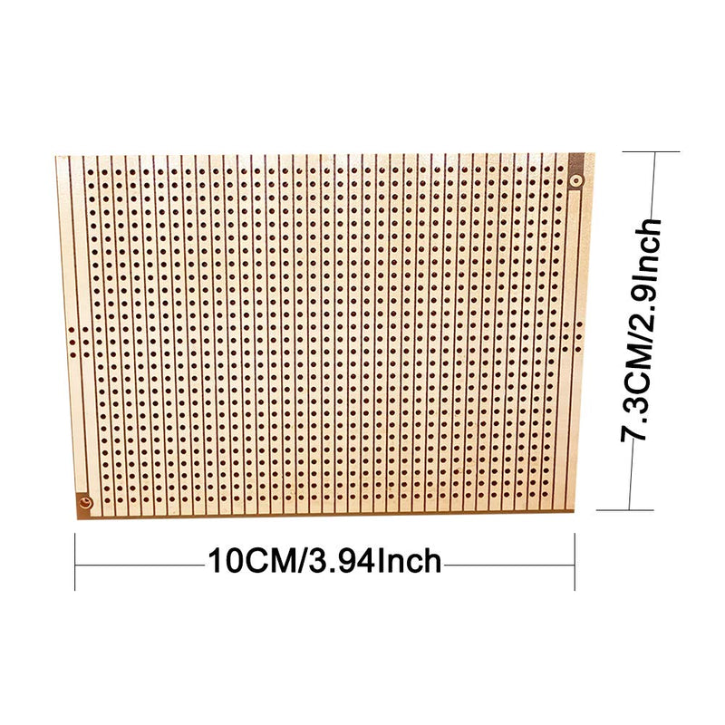 YUNGUI 10 Pieces 73mm x 100mm Circuit Board Copper Strip Board,957 Holes PCB Board Prototype perfboard Kits for Soldering and DIY Electronic Project with Arduino Kits