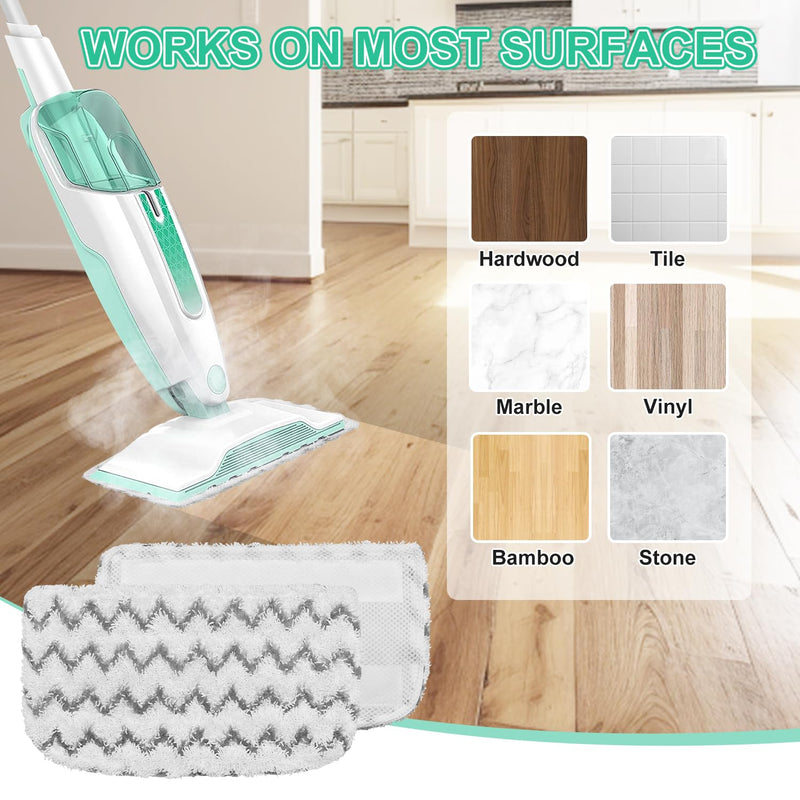 8 Pack Microfiber Steam Mop Replacement Pads for Shark Steam Mop S1000, S1000A, S1000C, S1000WM, S1001C - Dirt Grip, Washable & Reusable for All Floor Clean