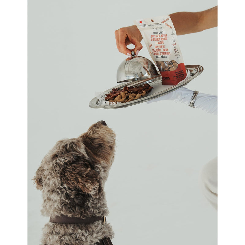 Dexypaws: Soft & Chewy - Collagen, Bacon & Peanut Butter - 8oz, Dog Treats, Joint Support, Skin & Coat Health, Pet Snack, Training & Reward Bites