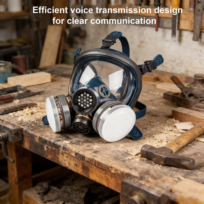 Full Face Respirator Mask,Gas Mask Protect Against Harmful Gas,Dust,Chemicals, Safety Mask with Active Carbon Filter