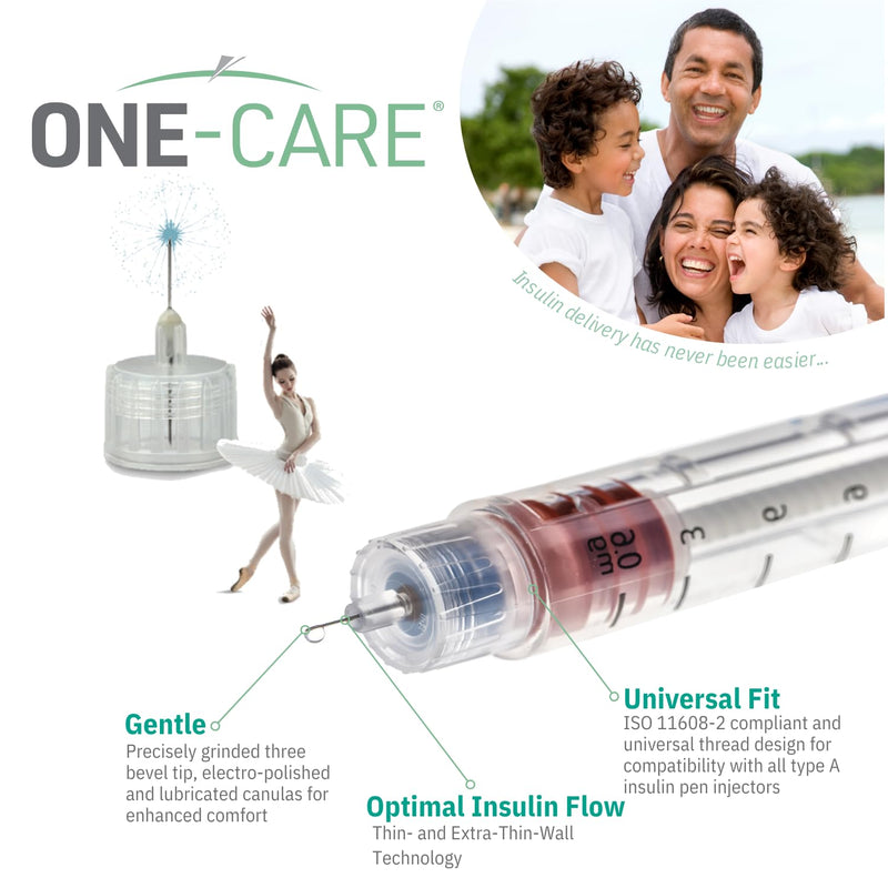 ONE-CARE Pen Tips 32G x 1/5’’ (6mm), Universal Fit, 100/bx