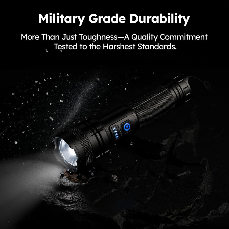 THY TRY Rechargeable LED Flashlight 2-Pack, 90000 High Lumens Super Bright Handheld Flashlights, 5 Modes & Adjustable Focus, High Powered Handheld Flashlight for Home Camping Outdoor Night Work