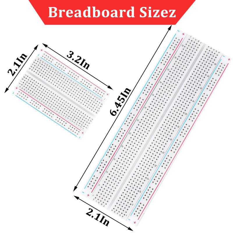 Breadboard, 6PCS Bread Board, Breadboard Kit Includes 2PCS 830 Point + 4PCS 400 Point, Power Distribution Connection Block for Arduino, Proto Shield and Prototype Shield