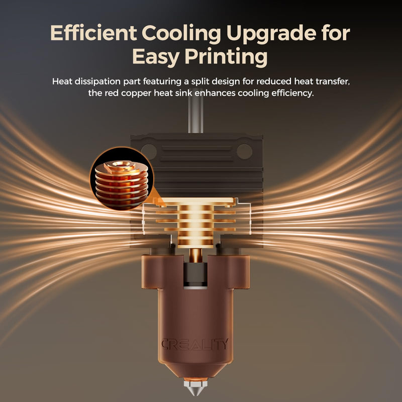 Creality Upgrade K1C/K1 Max/K1 Ceramic Heating Block Kit 3D Printer Accessories,Terminal with Buckle K1 Series Hotend Kit, Supports 300°C High Temperature and 600mm/s High-Speed Printing 60W Fast for K1/K1 Max/K1C/K1 SE