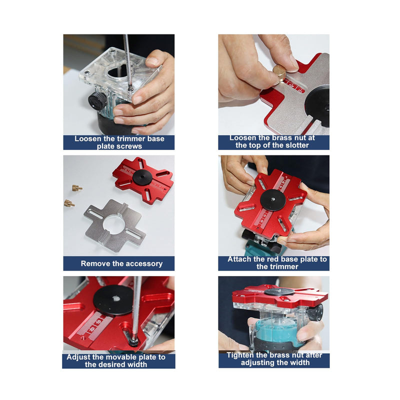 Wood Router Slotting Locator 2 in 1 Thickened Aluminum Alloy Clear Scale Woodworking Router Slotting Bracket